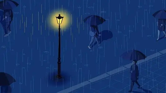 夜晚路灯下的心情短句