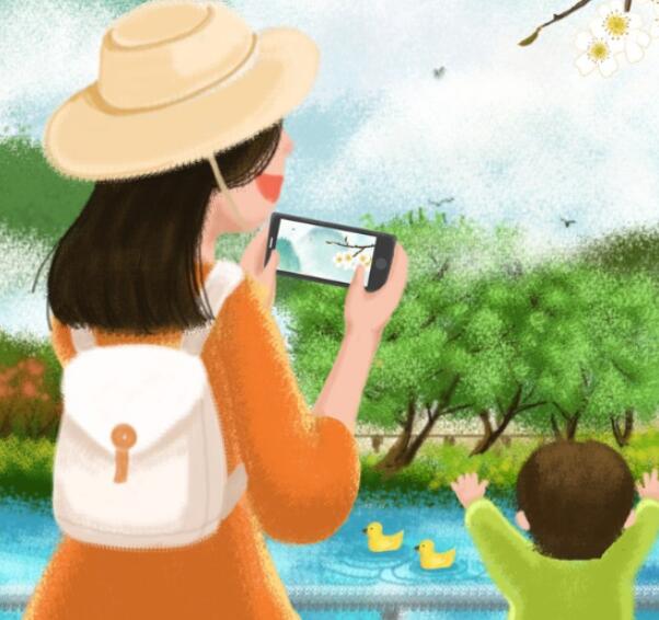 带娃出去溜达开心的说说文案