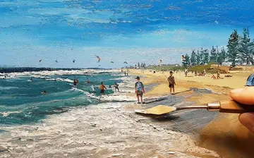 赞美海浪沙滩的诗词