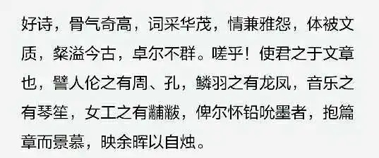 夸别人文采好的诗句文案