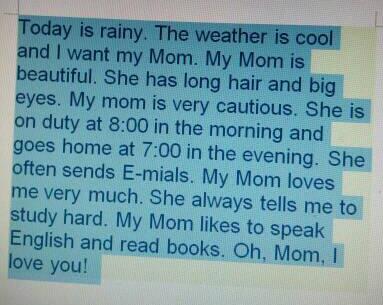 五年级英语日记3句话