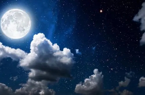 写夜晚夜空上的月亮优美句子文案