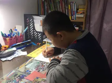 描写一个人认真写作业的好段