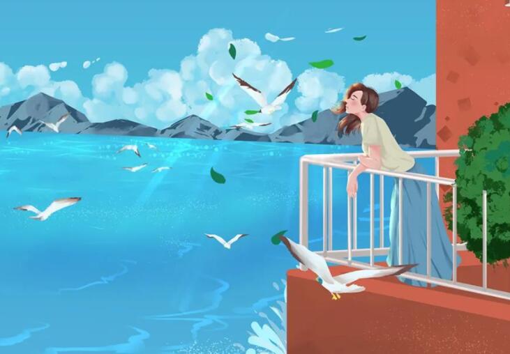 江边吹风的句子文案